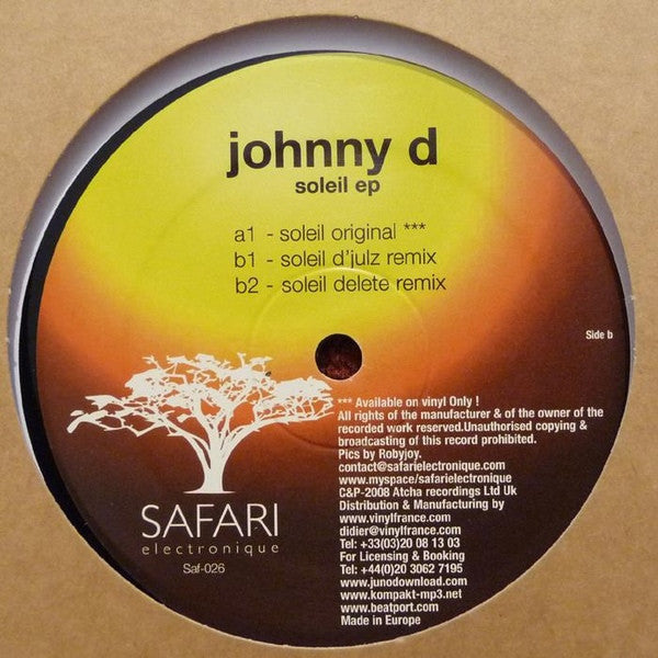 Johnny D – Soleil EP – Sixth Garden Records