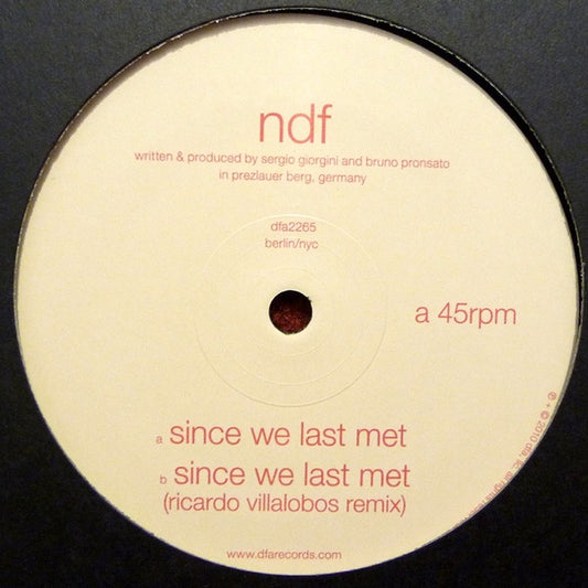 Ndf – Since We Last Met (Ricardo Villalobos Remix inc.)