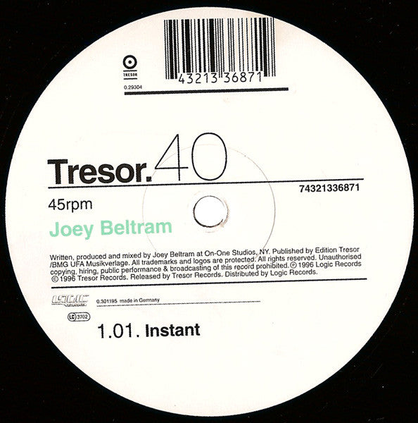Joey Beltram – Instant (Paul Johnson, Juan Atkins Remix inc.)