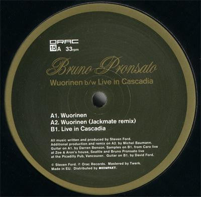 Bruno Pronsato – Wuorinen / Live In Cascadia