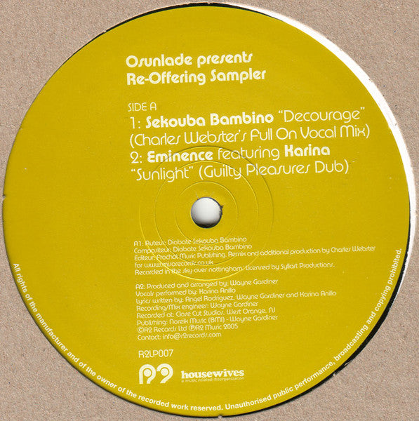 Osunlade – Re-Offering Sampler (Charles Webster Mix inc.)