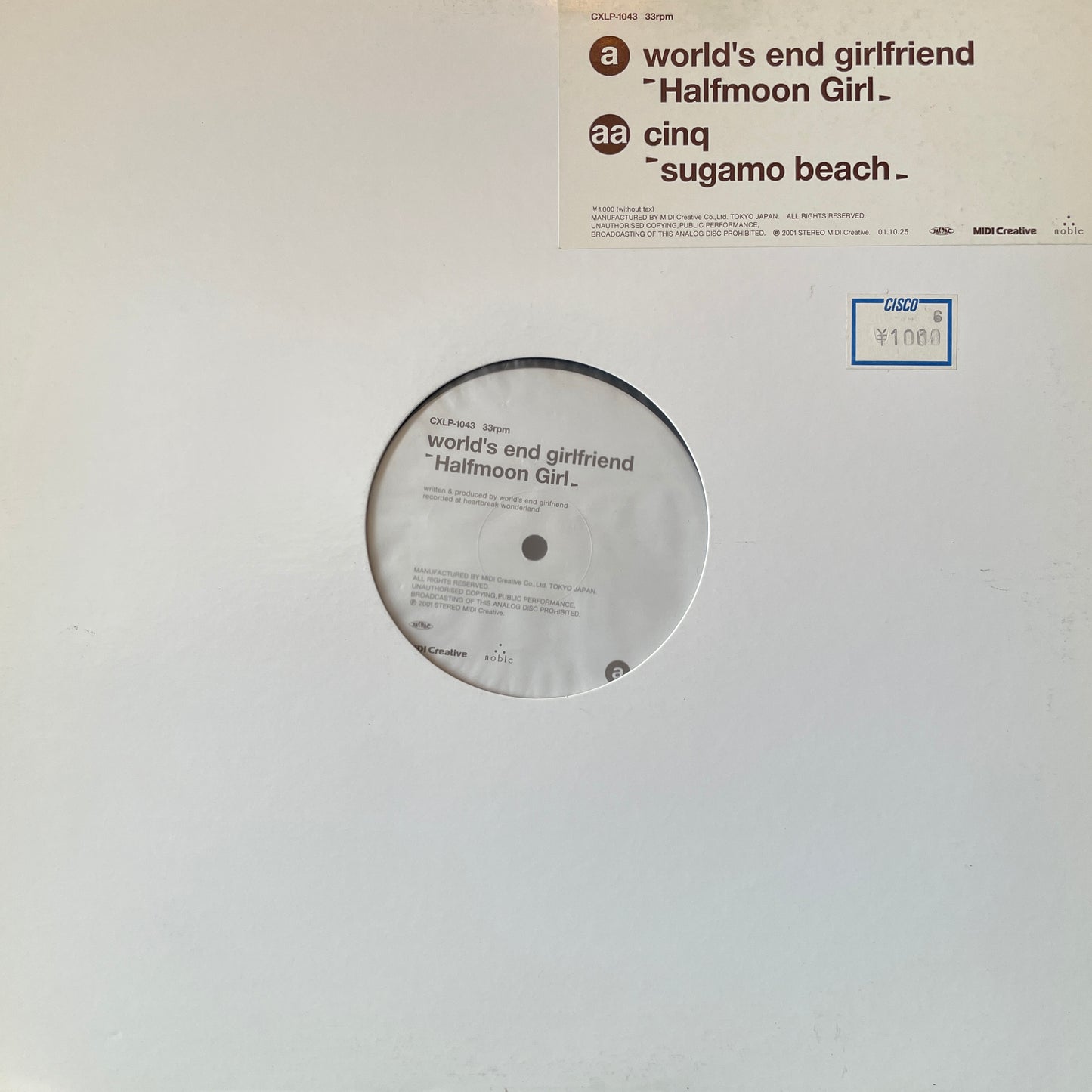 World's End Girlfriend / Cinq ‎– Halfmoon Girl / Sugamo Beach