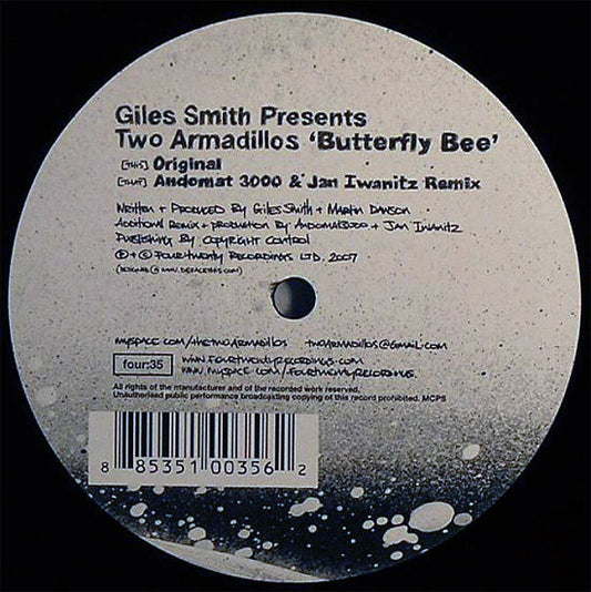 Giles Smith presents Two Armadillos ‎– Butterfly Bee