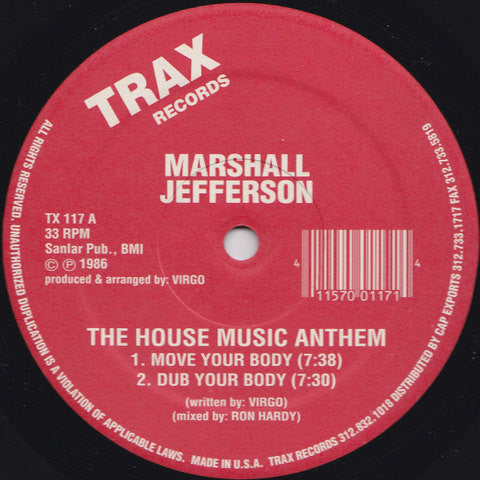 Marshall Jefferson ‎– The House Music Anthem