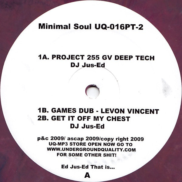 DJ Jus-Ed / Levon Vincent - Minimal Soul Part 2