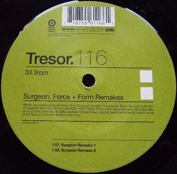 Surgeon ‎– Force + Form Remakes