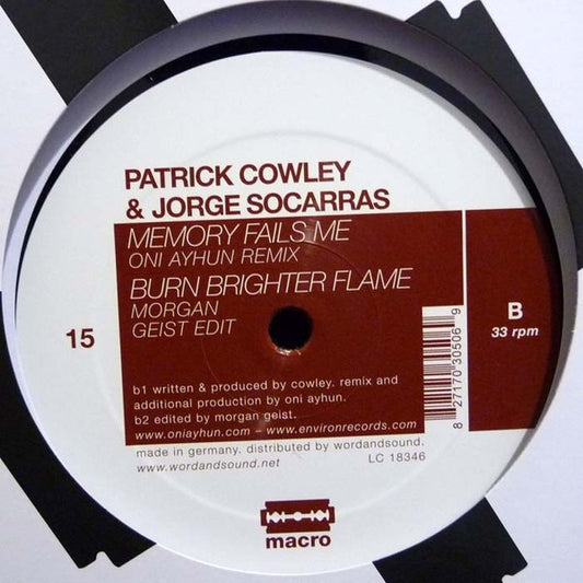 Patrick Cowley & Jorge Socarras ‎– Burn Brighter Flame (Oni Ayhun, Morgan Geist rmx inc.)