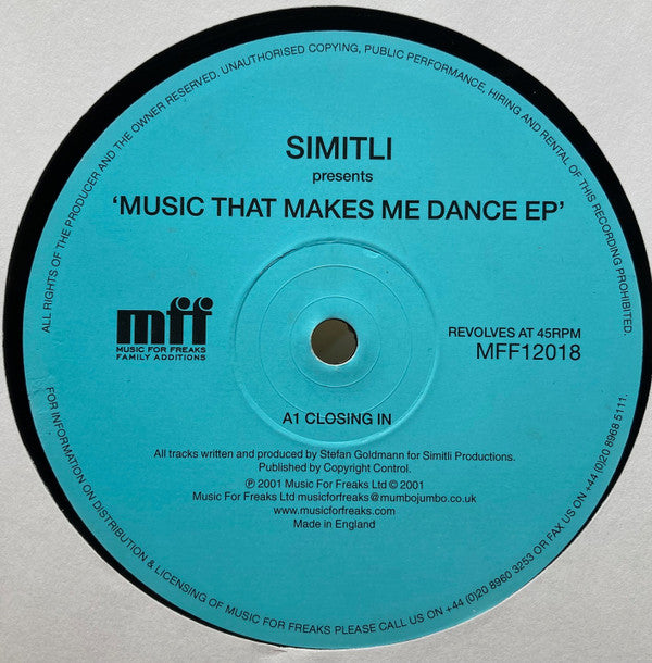 Simitli ‎– Music That Makes Me Dance EP