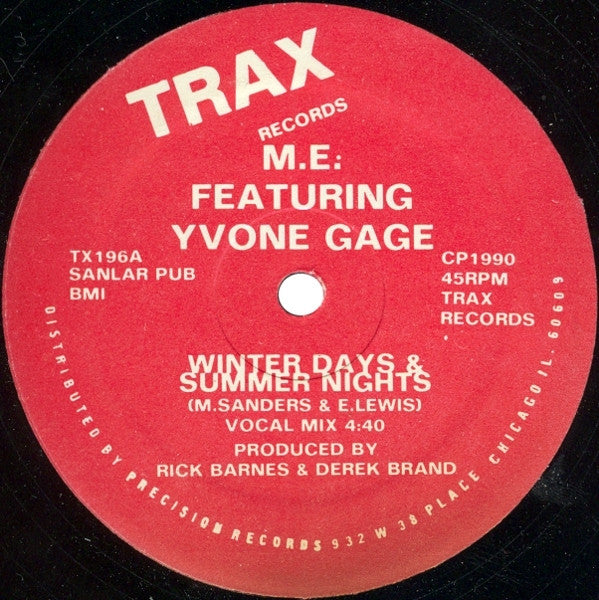 M.E. feat. Yvone Gage – Winter Days & Summer Nights