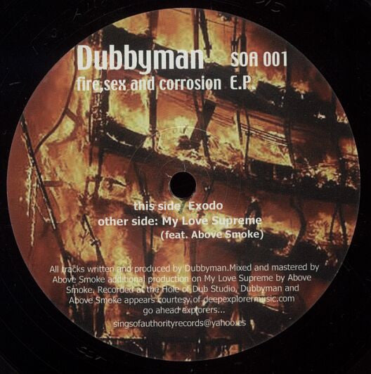 Dubbyman ‎– Fire, Sex And Corrosion EP