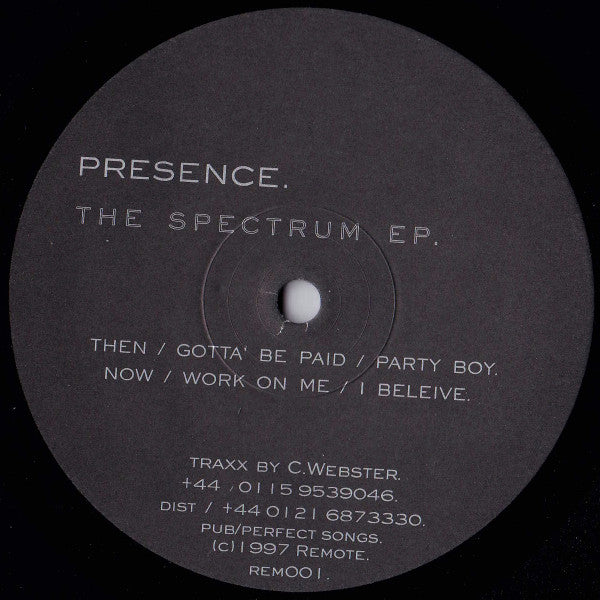 Presence (aka.Charles Webster) – The Spectrum EP