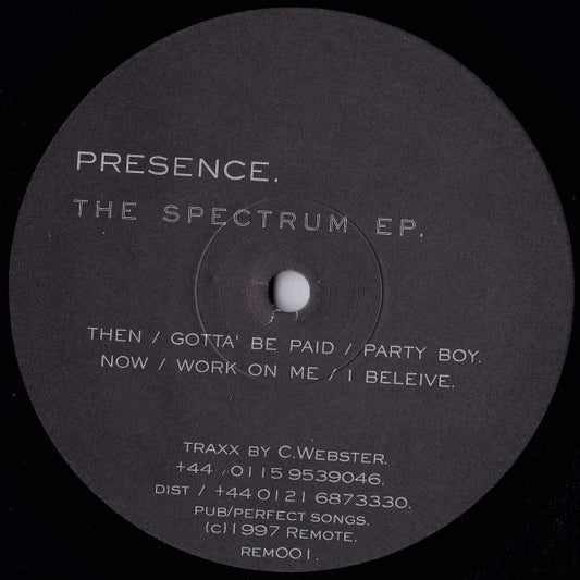 Presence (aka.Charles Webster) – The Spectrum EP