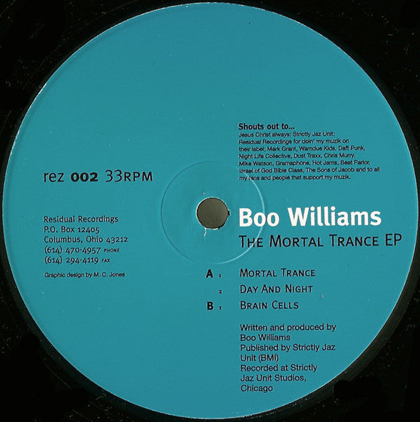 Boo Williams – The Mortal Trance EP