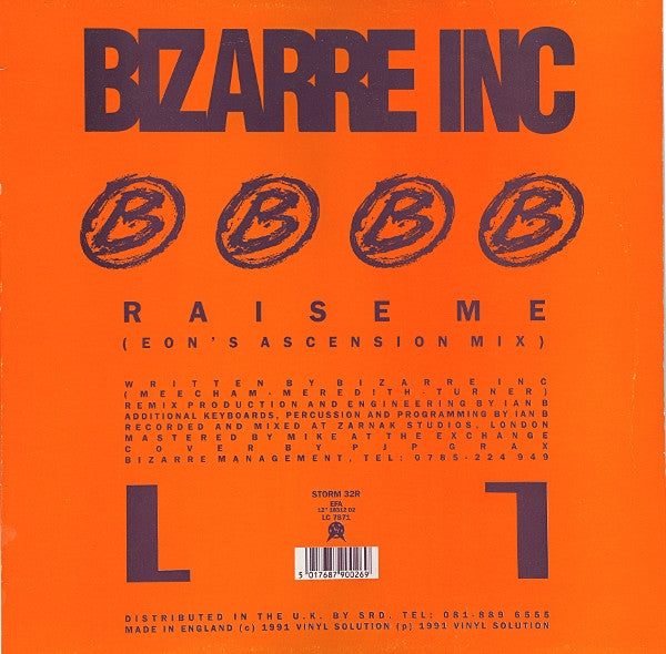 Bizarre Inc ‎– Such A Feeling (Love Decade Mix) / Raise Me (Eon's Ascension Mix)