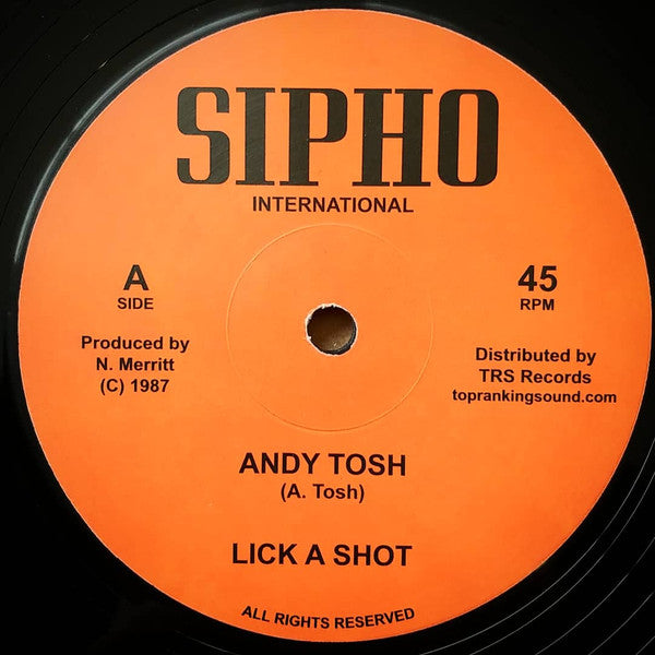 Andy Tosh / Frankie Wilmott ‎– Lick A Shot / Sensimilla