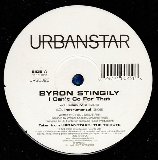 Byron Stingily – I Can't Go For That